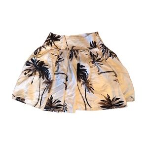 White House Black Market Black and White Silk Tropical Skirts Size 8